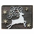 Clean Choice White Reindeer Silhouette Art on Board Wall Decor CL3497773